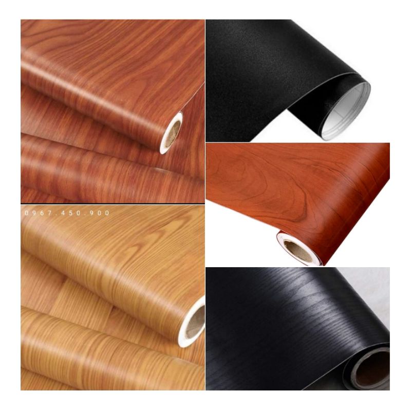 Giấy dán thùng loa sẵn dính - Decal dán loa , dán tường nâu vân gỗ:[ khổ 60cm x 1m )