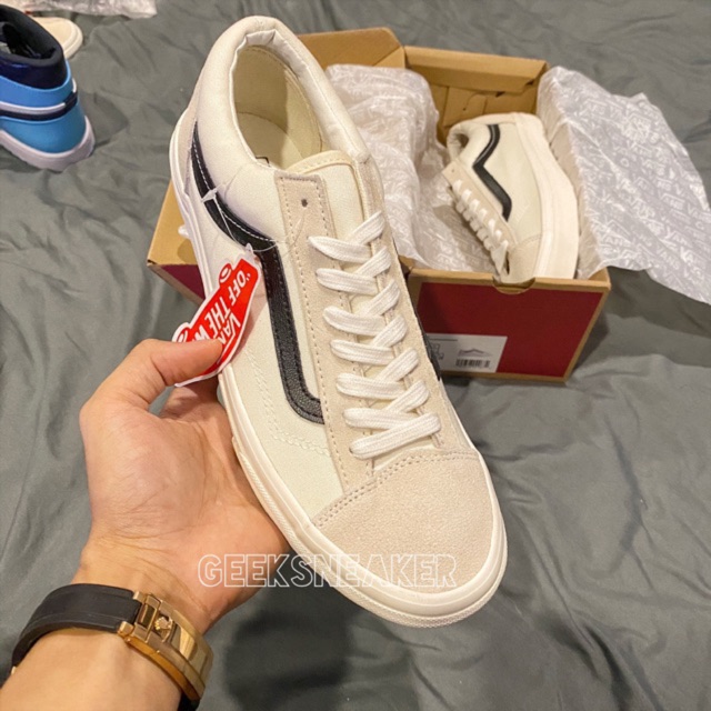 Giày Vans Style 36 - Viền xanh “ Marshmallow/Dress Blues giảm giá 20 % CHÀO HÈ 2021 !!!
