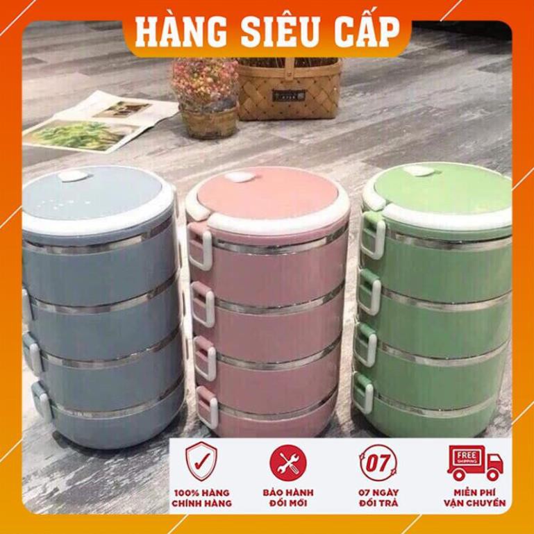 Cặp lồng Cơm giữ nhiệt 3 lớp cao cấp - loại 4 tầng