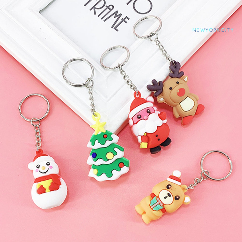 Móc Khóa Silicone PVC Hình Ông Già Noel Tuần Lộc Giáng Sinh