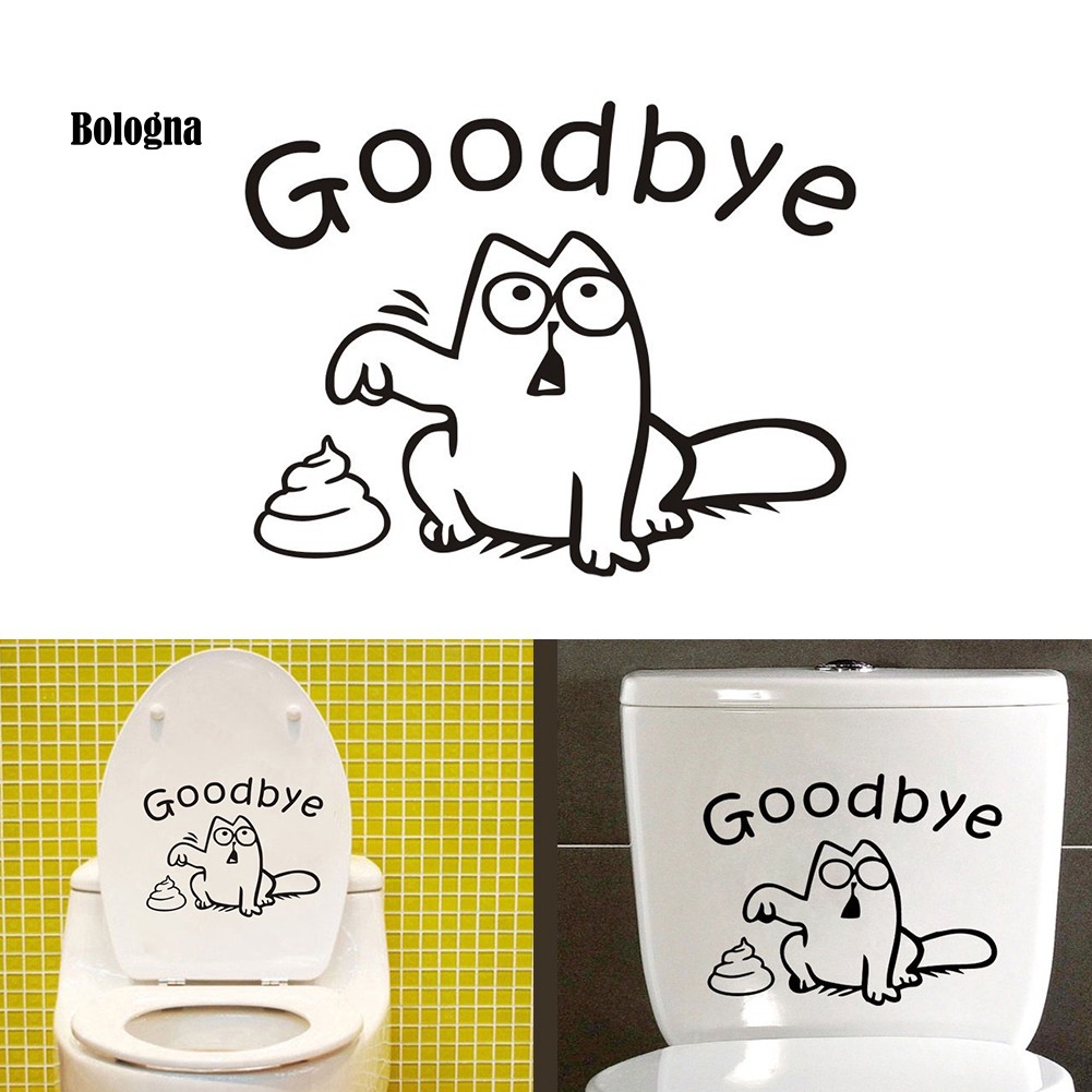Hình dán họa tiết chữ Goodbye trang trí nhà vệ sinh vui nhộn