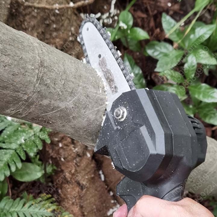 Xích  máy cưa pin mini cầm tay ,dùng lam 4 inch ,dài 10cm, xích máy cưa gỗ dùng pin