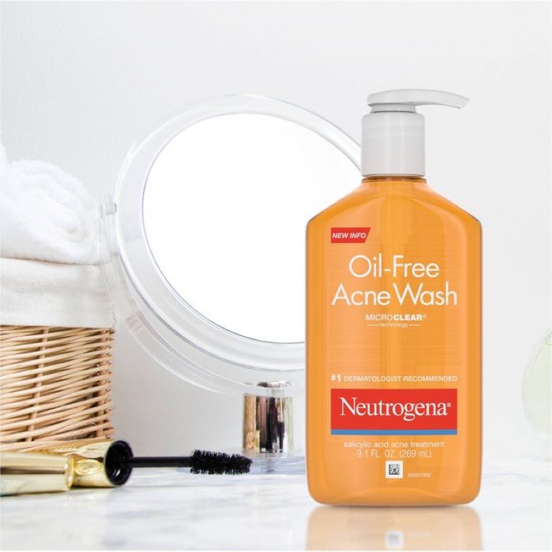 Sữa Rửa Mặt Kiểm Soát Dầu Nhờn Neutrogena Oil-Free Acne Wash 269ml