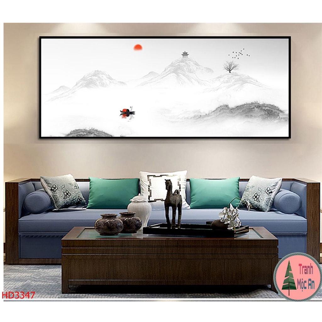 ⚡️TRANH GIÁ GỐC TẠI XƯỞNG⚡️ size lớn  tranh THUỶ MẶC nhẹ nhàng độc đáo cao cấp Treo Tường Tráng gương