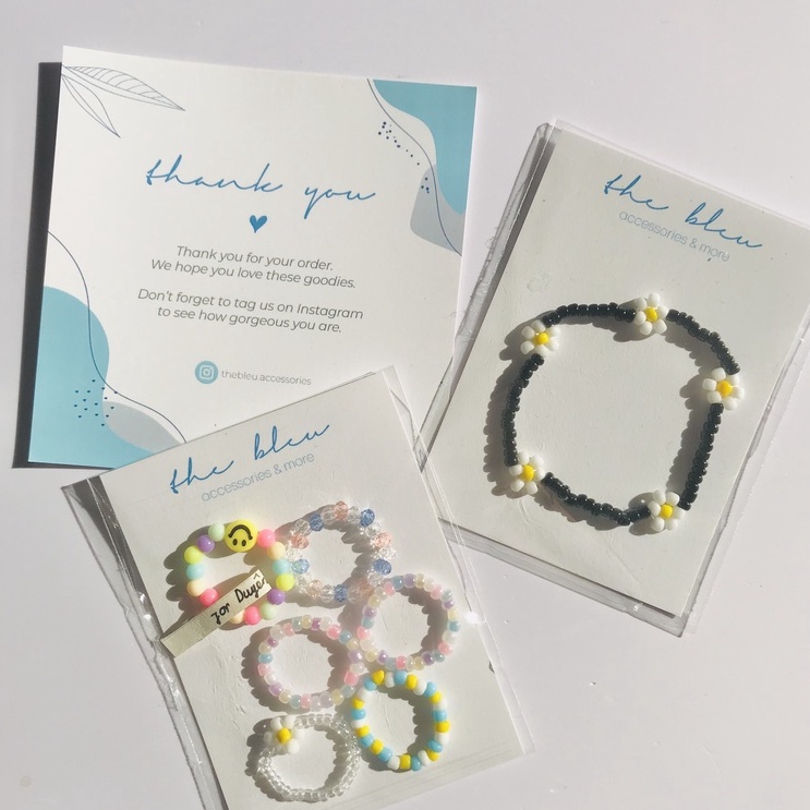 Nhẫn hạt cườm nhiều màu pastel handmade