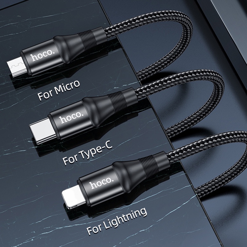 Dây cáp sạc HOCO. X50 cổng micro type c bện nylon dài 1m thích hợp cho Xiaomi