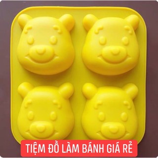 Khuôn silicon 4 mặt gấu