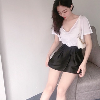 Chân váy tacta vạt lệch