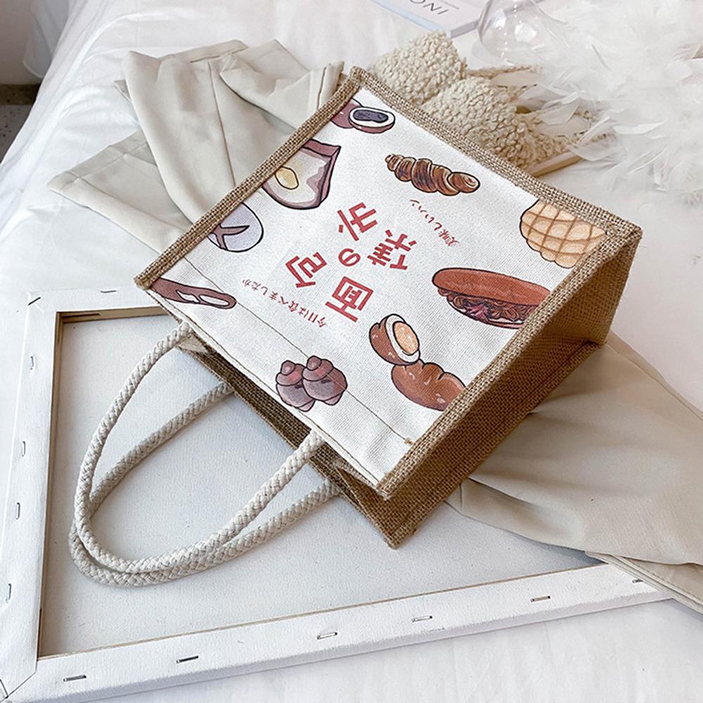 LILYES Túi Canvas Đeo Chéo Họa Tiết Hoạt Hình Phong Cách Nhật Bản