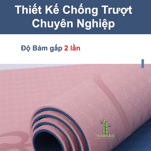 [LOẠI 1]Thảm Tập Yoga - 2 Lớp Định Tuyến TPE Chống Trượt 8mm Cao Cấp Tặng Kèm Túi cao cấp