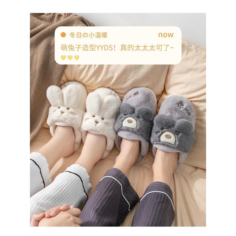 Dép Bông Đi Trong Nhà Hình Thỏ Dễ Thương Cho Cặp Đôi
