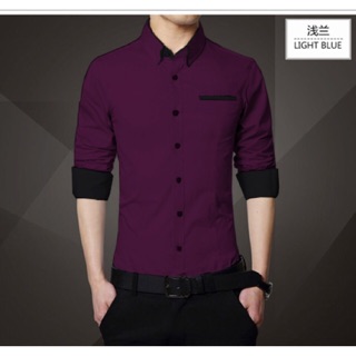 Áo sơ mi nam tay dài phối viền form đẹp size m,l,xl,2xl form đẹp