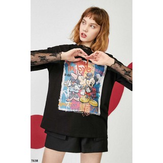 Áo phông tay lỡ Mickey
