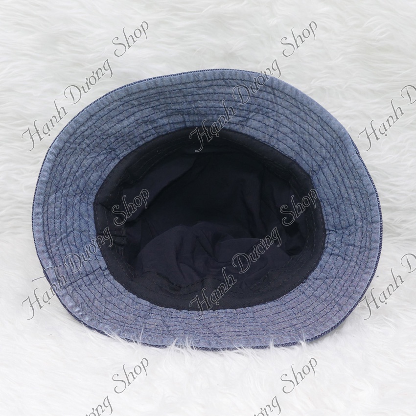 Nón bucket tai bèo jean thêu chữ phong cách thời trang phù hợp cả nam lẫn nữ
