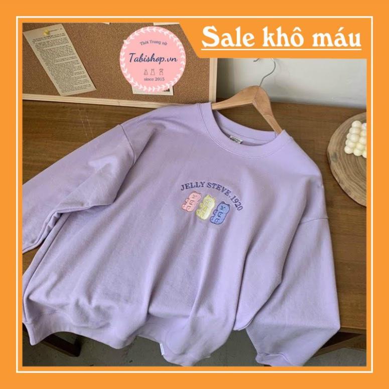 [XỊN] Áo sweater nữ cổ tròn hình gấu Tabishop áo hoodie nỉ form rộng  phong cách ulzzang Hàn Quốc si