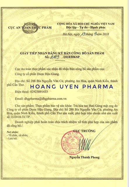 Trà gừng mật ong Hati DHG - Hộp 24 gói