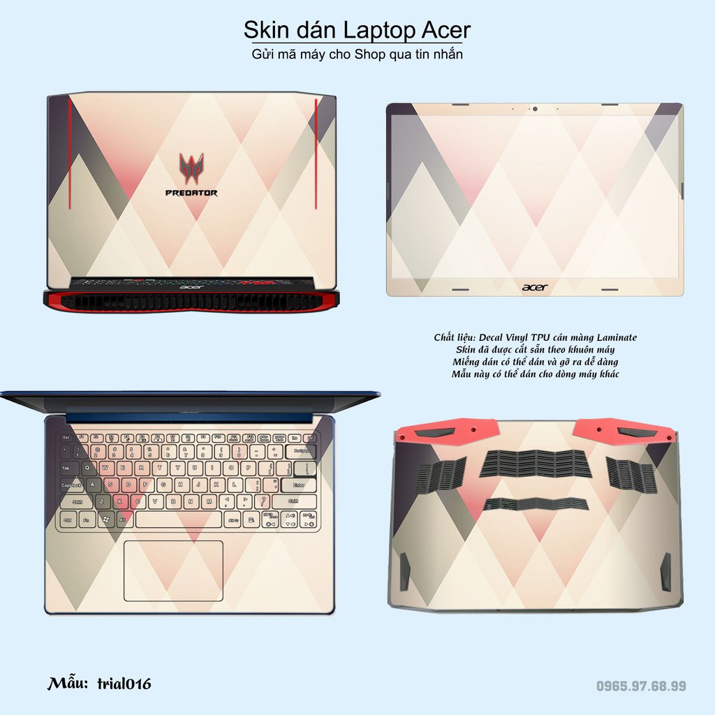 Skin dán Laptop Acer in hình Đa giác _nhiều mẫu 3 (inbox mã máy cho Shop)