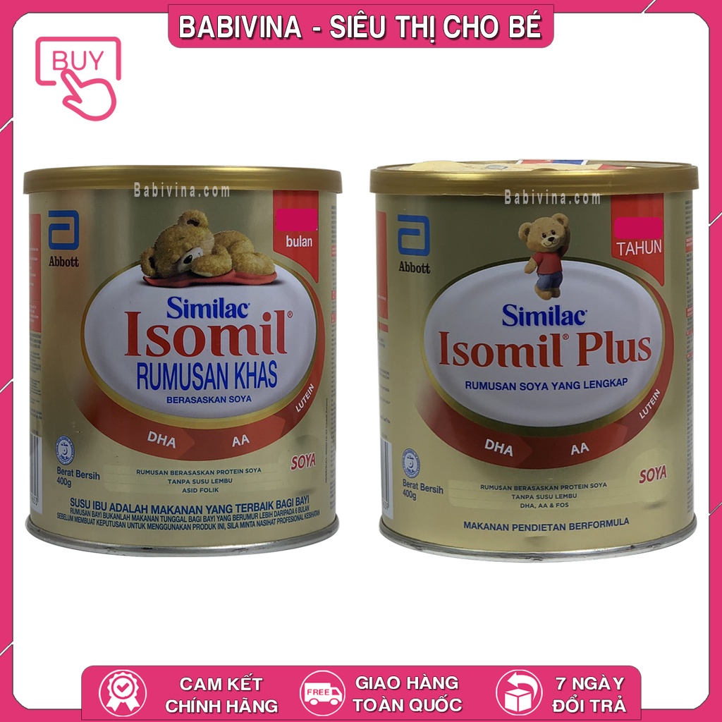 [LẺ GIÁ SỈ] Sữa Similac Isomil 400g (ISOMIL - ISOMIL PLUS) | Mua Isomil Plus Abbott Date Mới, Giá Tốt Nhất | Babivina