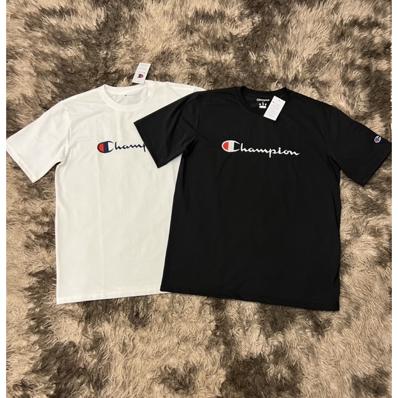 Áo thun Champion unisex chữ thêu sắc nét