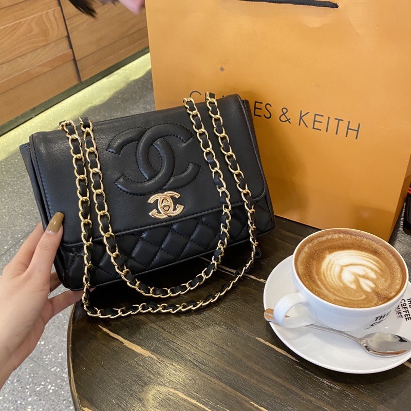 Túi xách nữ kẹp nách Chaneo hoa trà X ❣️freeship❣️Túi đeo chéo SIZE 25