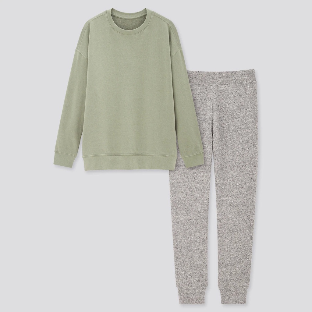 [Auth Uniqlo] Bộ Quần Áo Nỉ Trơn Siêu Co Dãn Nữ
