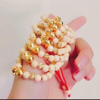 Vòng dâu cho bé mix heo bạc xi vàng