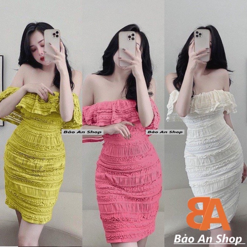Đầm xốp from body bẹt vai