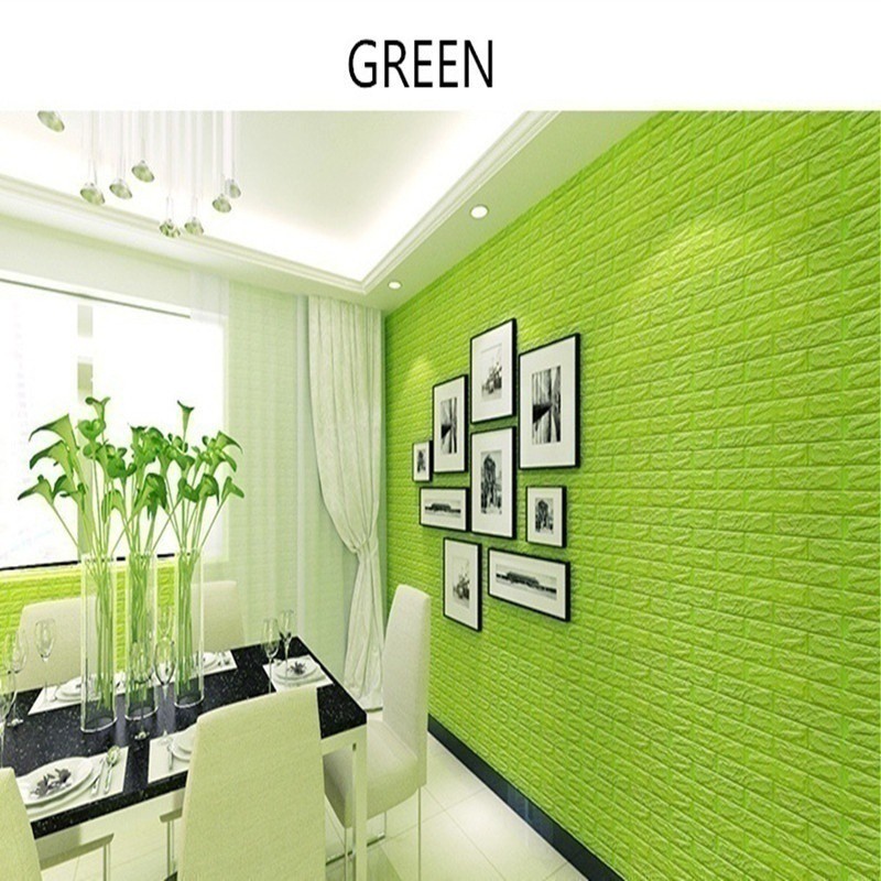 Đề can dán tường 60 X 30 X 0.8 cm bằng xốp kiểu viên gạch nổi 3D