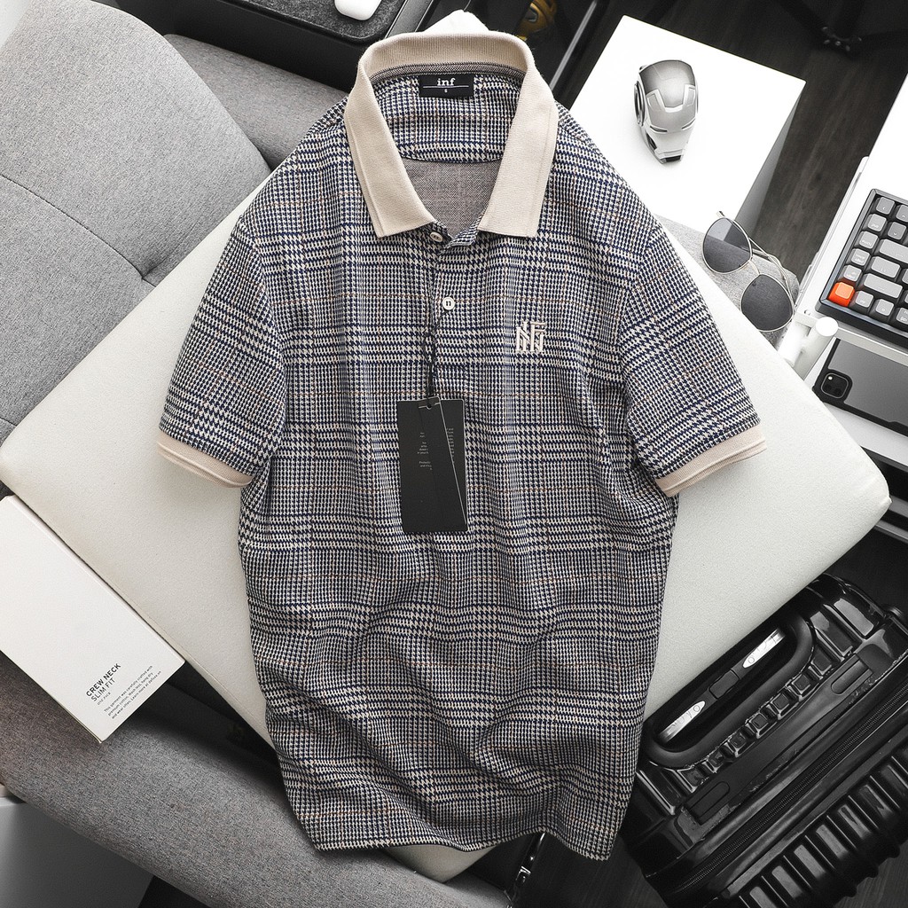 Áo Thun Polo Nam Có Cổ Kẻ Caro Tay Ngắn Vải Cotton Len Cao Cấp INF PL002618 SOMEHOW | BigBuy360 - bigbuy360.vn