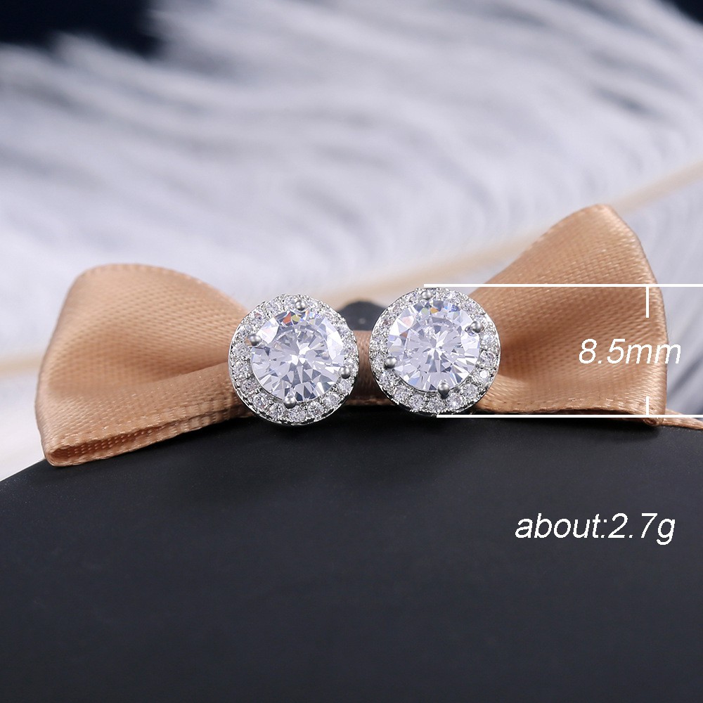 Earrings classic wild round color zircon earrings ladies fashion accessories wholesale