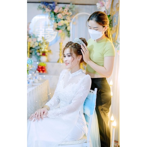 Bộ áo dài kem von