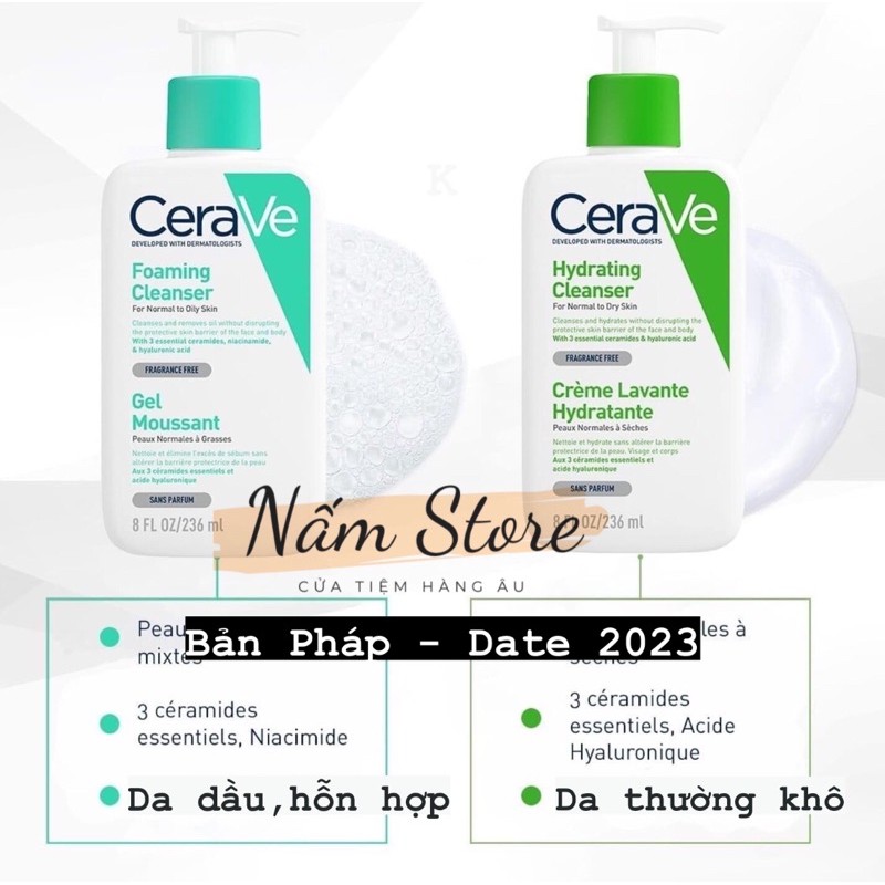 [Đủ bill-Bản Pháp] Sữa rửa mặt CERAVE đủ size