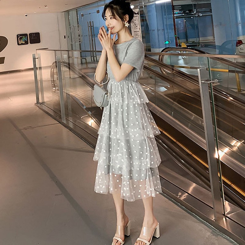 Đầm lưng cao tay ngắn thiết kế thanh lịch cho phái nữ