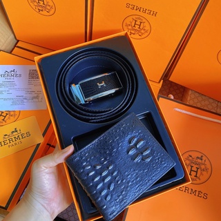 Bóp nam cao cấp kèm thắt lưng hermes full box