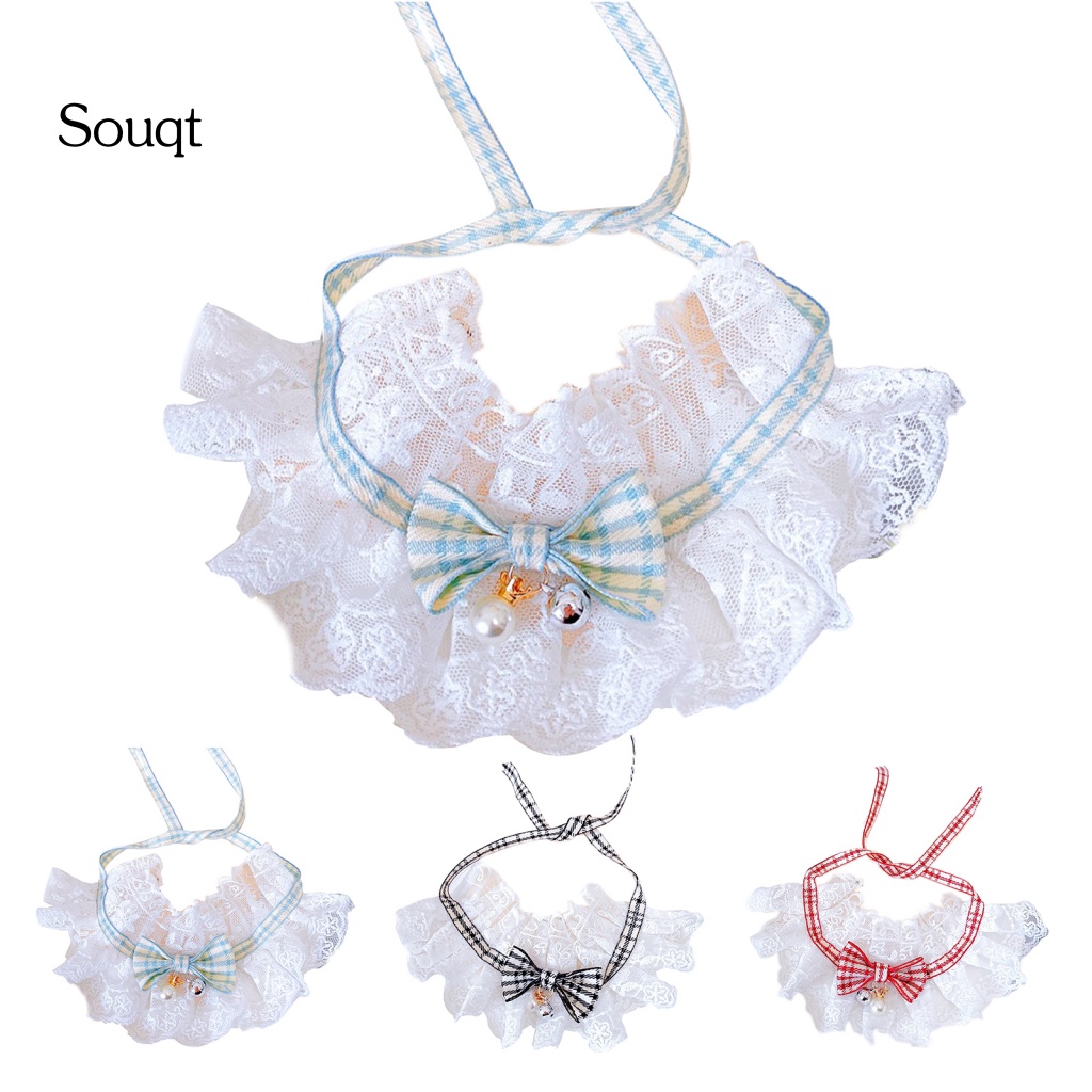 Vòng Cổ Vải Ren Thắt Nơ Thời Trang Cho Thú Cưng