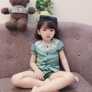 ❤️Chào buôn lô bộ pijama cho bé gái lên từ chất liệu lụa  hàn, cực mềm mịn tạo cảm giác thoải mái cho bé