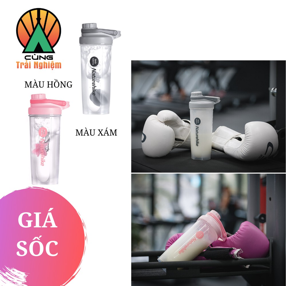 [CHÍNH HÃNG] Bình Lắc Thể Thao cho Tập Gym Du Lịch Dã Ngoại Cắm Trại Picnic CHỐNG TRÀN Siêu nhẹ NatureHike NH19SJ003