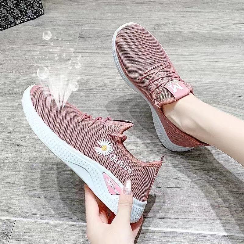 Giày Thể Thao Phối Lưới Họa Tiết Hoa Cúc Thời Trang Xuân Thu 2022 Mới Cho Nữ