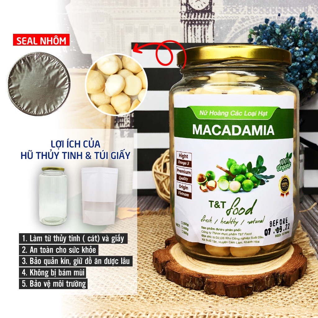 Nhân Maca Sấy Chín Sạch Thơm Giòn Béo 500g, Nữ Hoàng Các Loại Hạt Dak Lak ⛳ Dinh dưỡng HANI FOOD