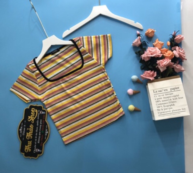 Áo croptop cổ vuông hìnhcm chụp thật kèm video