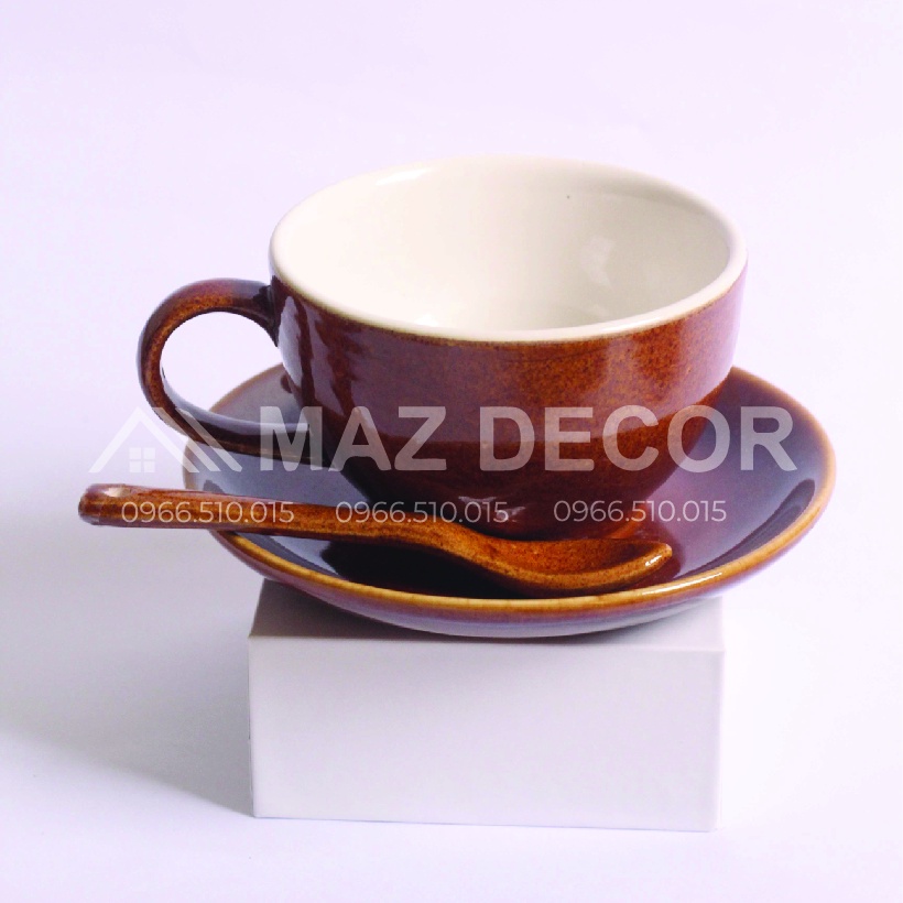 Bộ ly tách sứ uống cafe Cappuccino đủ màu Gốm Bát Tràng đẹp cao cấp giá rẻ 250ml