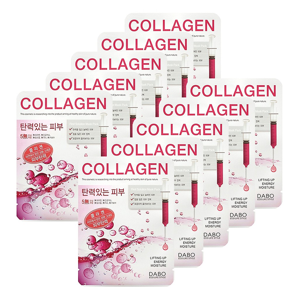 Đắp Mặt Nạ Collagen Xóa Nám, Loại Bỏ Tàn Nhang, Dưỡng Trắng Da Mặt DABO COLLAGEN Hàn quốc 23g/Gói- Hàng Chính Hãng MẪMỚI