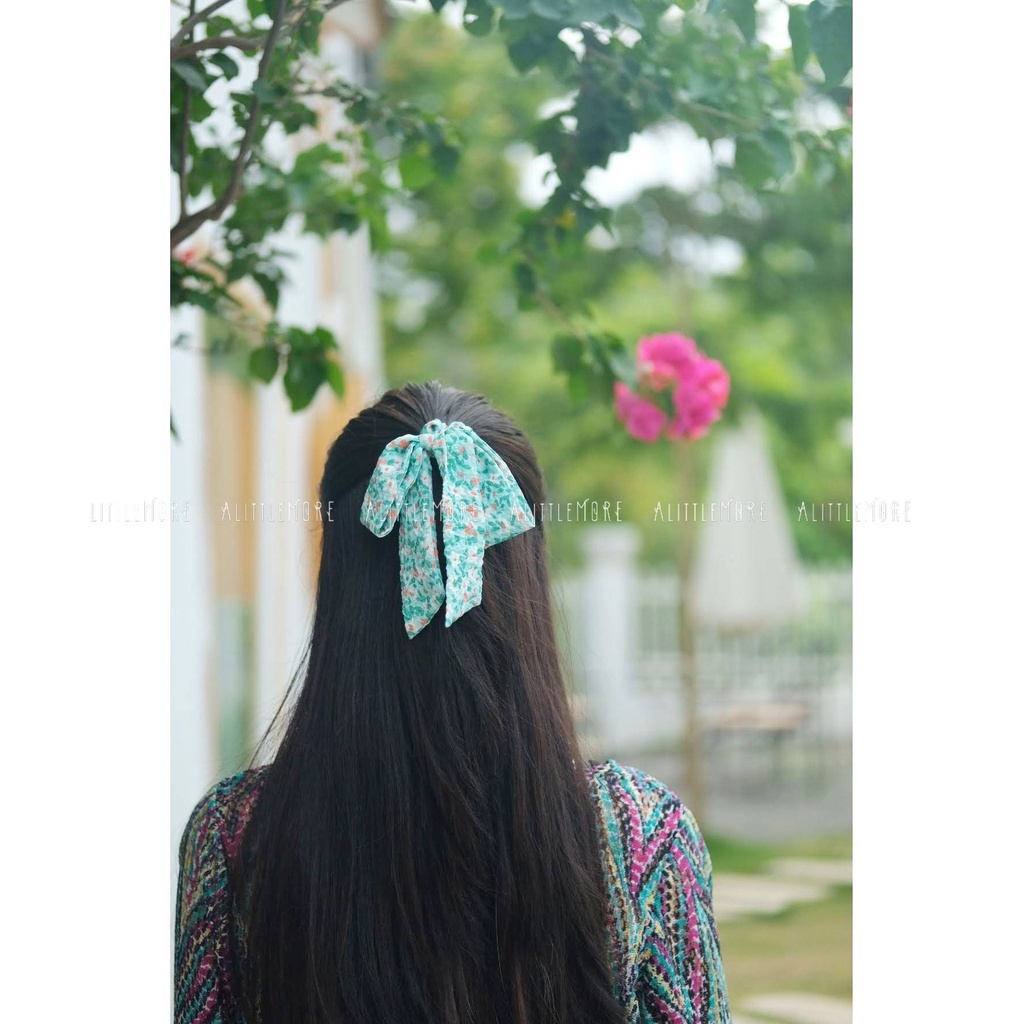 Dây Buộc Tóc Scrunchies AlittleMORE Thắt Nơ Đũi Hàn Quốc Cao Cấp Dễ Thương Cột Tóc Đẹp