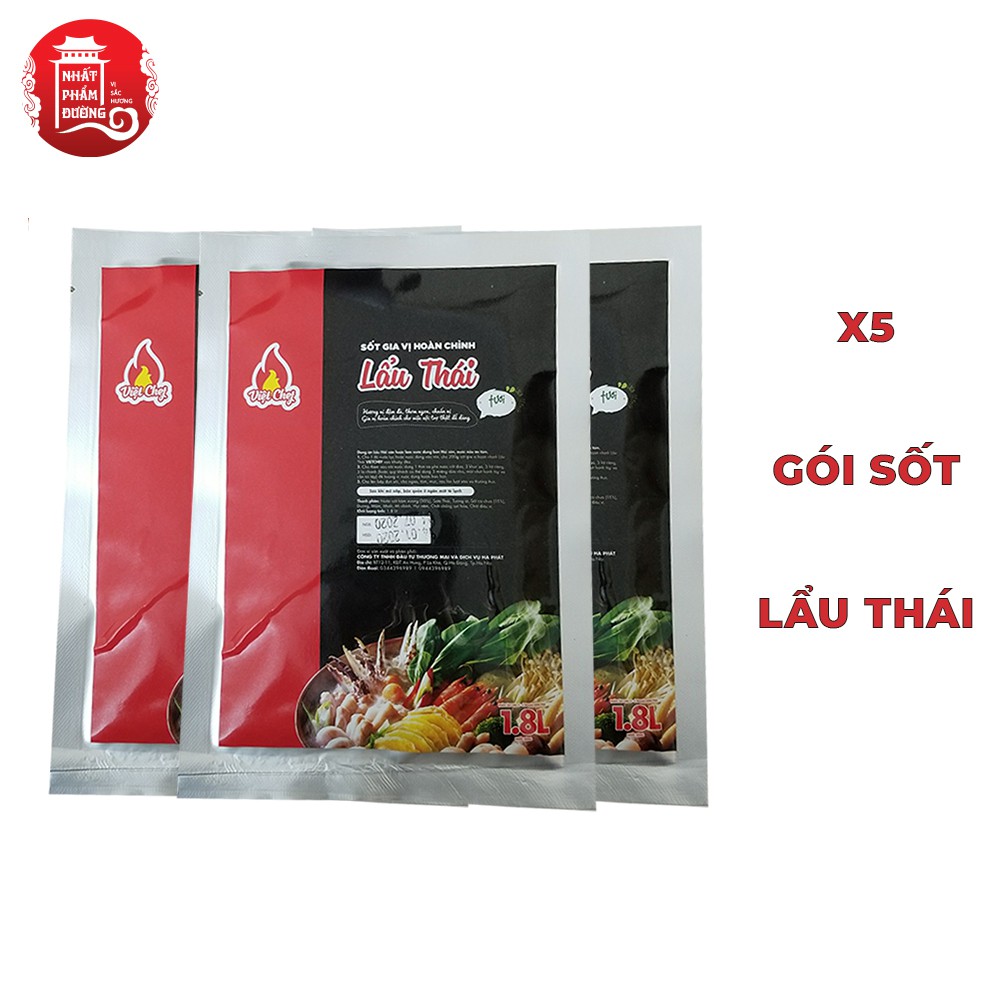 [SỐT TƯƠI] Combo 5 Gói gia vị lẩu Thái Tomyum Việt Chef 200g dùng cho 1.8l nước lẩu