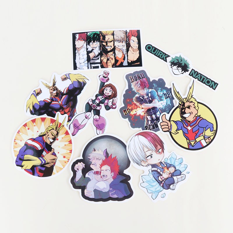 Set 73 nhãn dán hình anime trang trí đàn guitar / máy tính / ván trượt  My Hero Academia Sticker