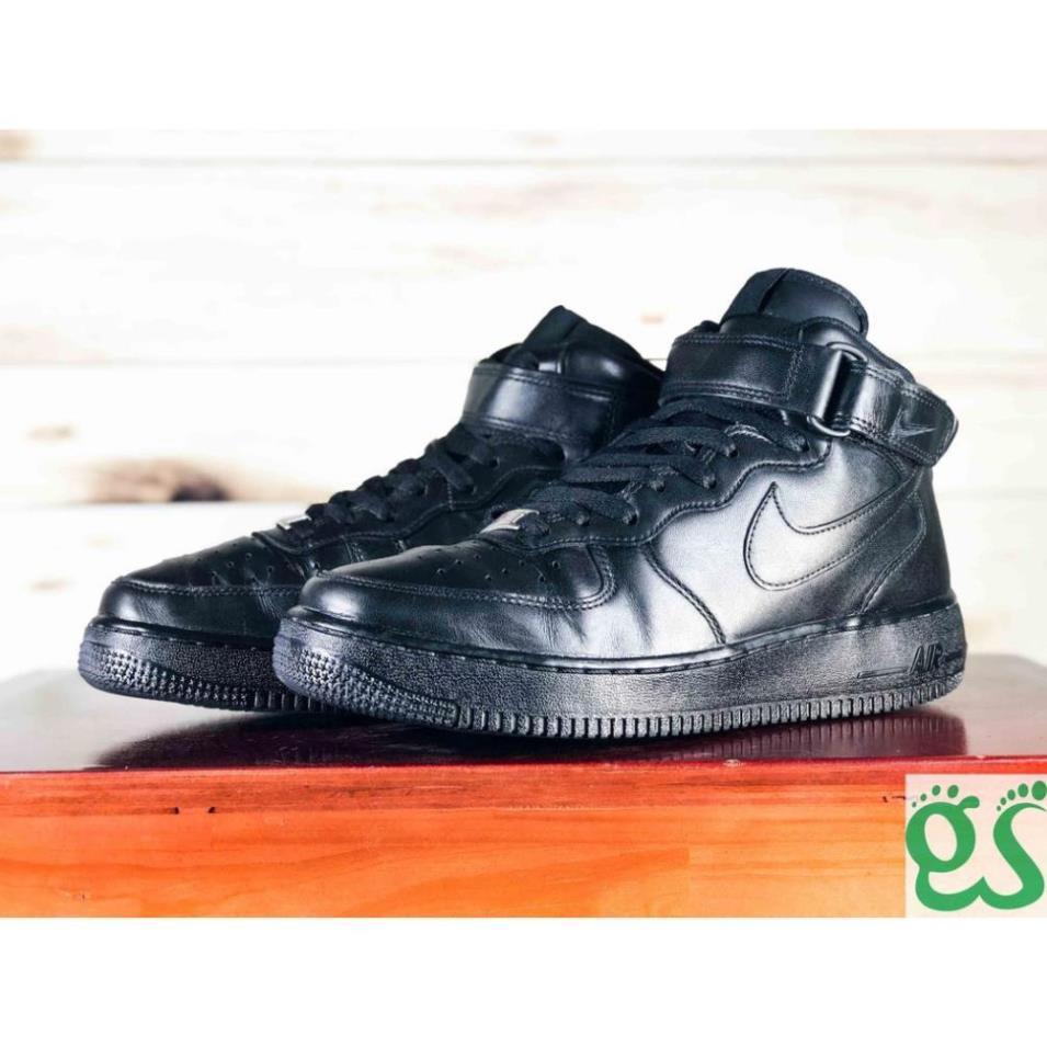 [Sale 3/3]Giày Chính Hãng 2hand Nike Air Force 1 Mid All Black -Ta1 ,