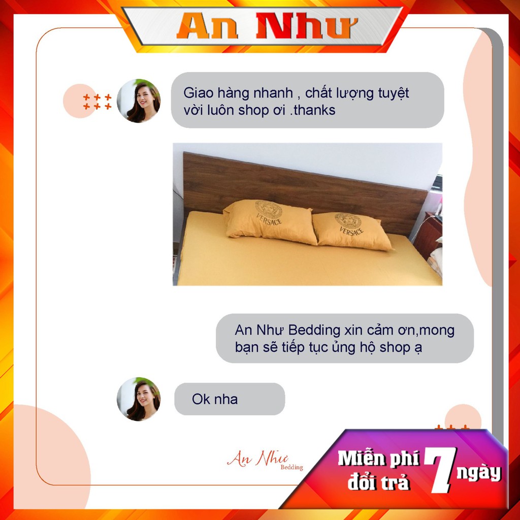 Bộ ga giường m6/m8/2m ga gối cotton đũi, ga trải giường + 2 vỏ gối nằm An Như Bedding