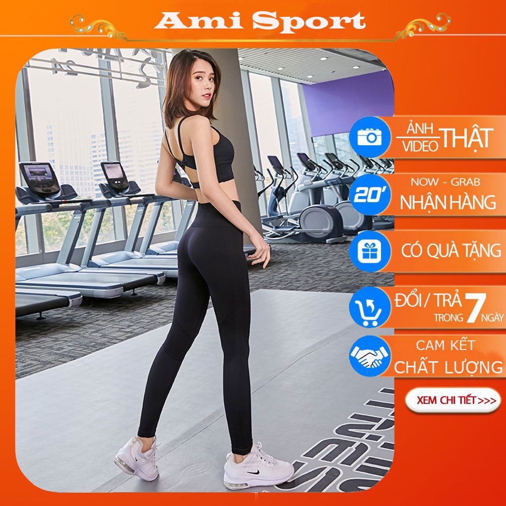 Quần tập gym nữ dài nâng mông cạp cao, vải co giãn thoải mái B06