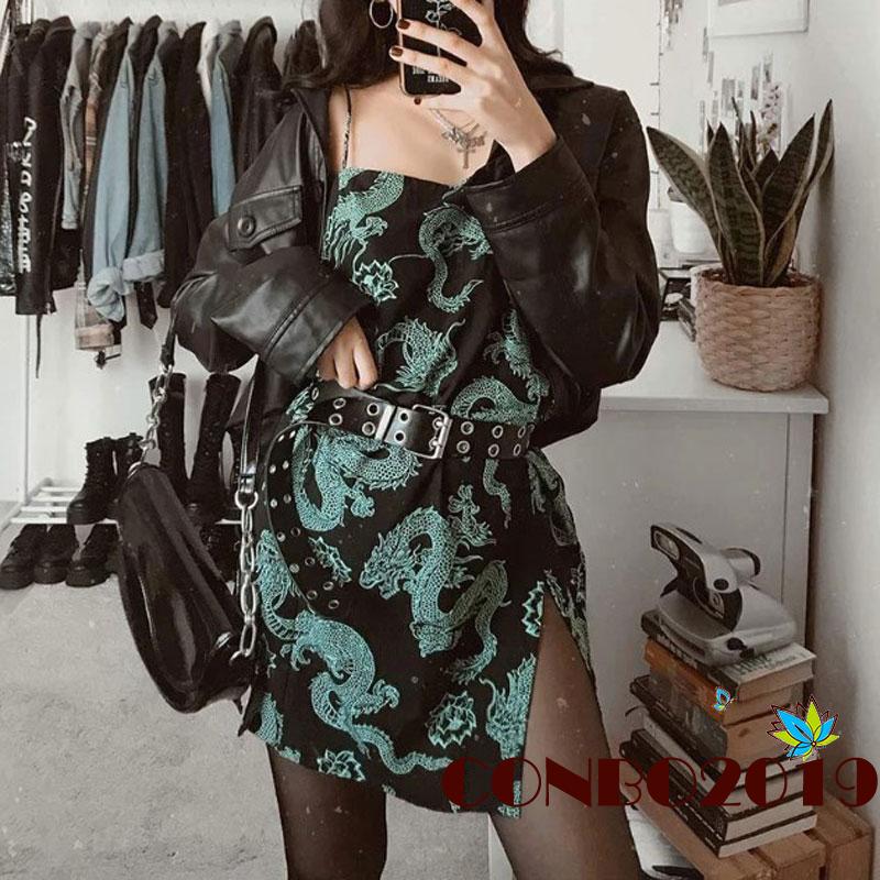 Đầm Dây Nữ Cộc Tay Xẻ Tà Quyến Rũ