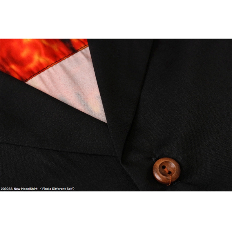 Áo Sơ Mi Tay Ngắn In Hình Ngọn Lửa Cá Tính Cho Nam | BigBuy360 - bigbuy360.vn